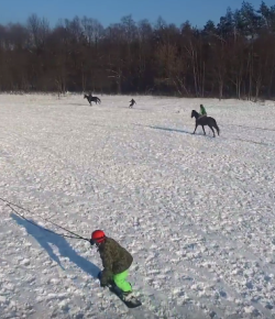 World Equestrian Brands Drone Cam: Skijoring