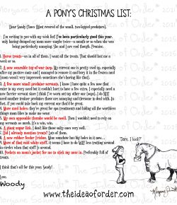 The Idea of Order: Your Horse’s Letter to Santa